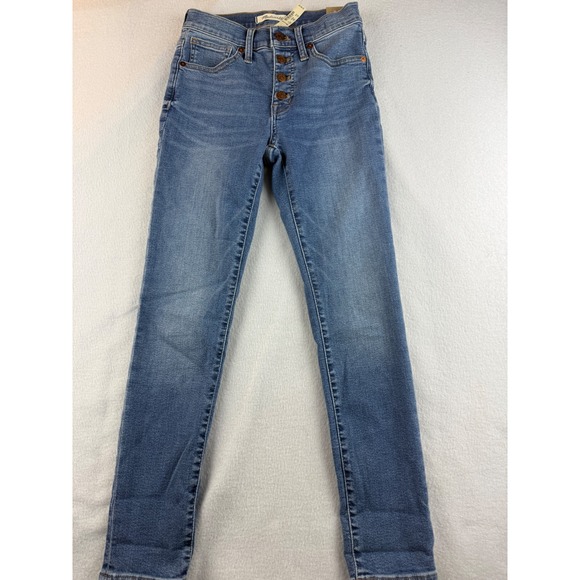 Madewell Women's 9" Mid Rise Skinny Crop Jeans Button Fly W24 - Picture 1 of 9